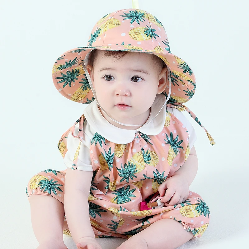 

Print Summer Baby Rompers with Hat Toddler Jumpsuit Newborn Baby Girl Clothes Set Cotton Baby Boy Romper Infant Onesie Costume