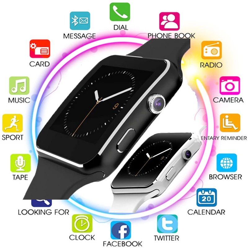 

New Smart Watch X6 Support SIM TF Card Remote Camera Smartwatch Bluetooth with Camera Touch Screen For iPhone Xiaomi Android IOS