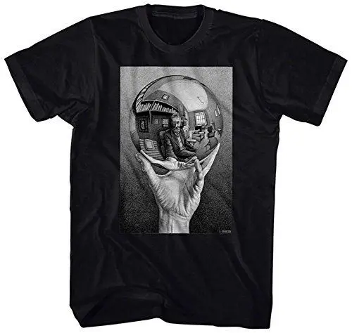 T Shirt 2019 New Men Hot Fashion Solid T Shirt T-Line Uomo M.C. Camicia Muscolare Sfera Riflettente Escher