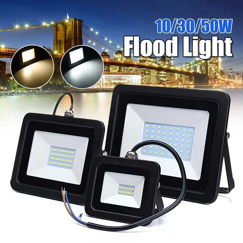 

Smuxi LED Flood Light 10/30/50W Cold White Warm White IP65 Outdoor Floodlight Ultra Thin Led Bulb Spotlight Garden Light