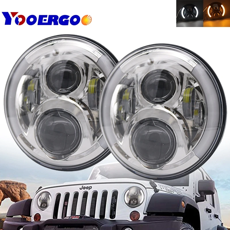 

For Lada Niva Hummer H2 Light 7" 60W LED Projector Headlight for Jeep Wrangler JK TJ LJ Land Rover Defender Hi/Lo Beam Headlamp