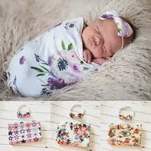 Горячие новорожденных для маленьких девочек и мальчиков пеленки с цветами обёрточная бумага одеяло из муслина хлопок спальный мешок реквизит