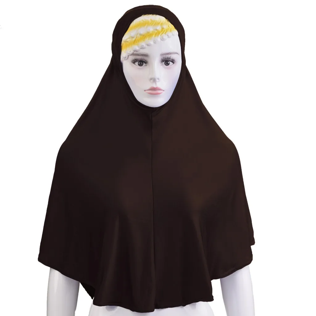 12 шт. Мусульманский Исламский хиджаб шарф женский Амира шеи крышка мода сплошной цвет мягкий и Эластичный Тюрбан Niquabs ниндзя случайный цвет
