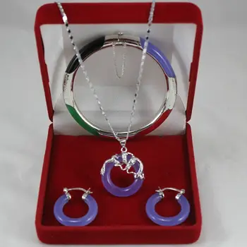 

AAA Wonderful Multicolor Jade Circle Dragon Pendants Necklace Earring Bracelet