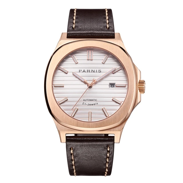 Parnis механические часы автоматические часы мужские наручные часы лучший бренд класса люкс дайвер сапфировое стекло Masculino - Цвет: Gold case white