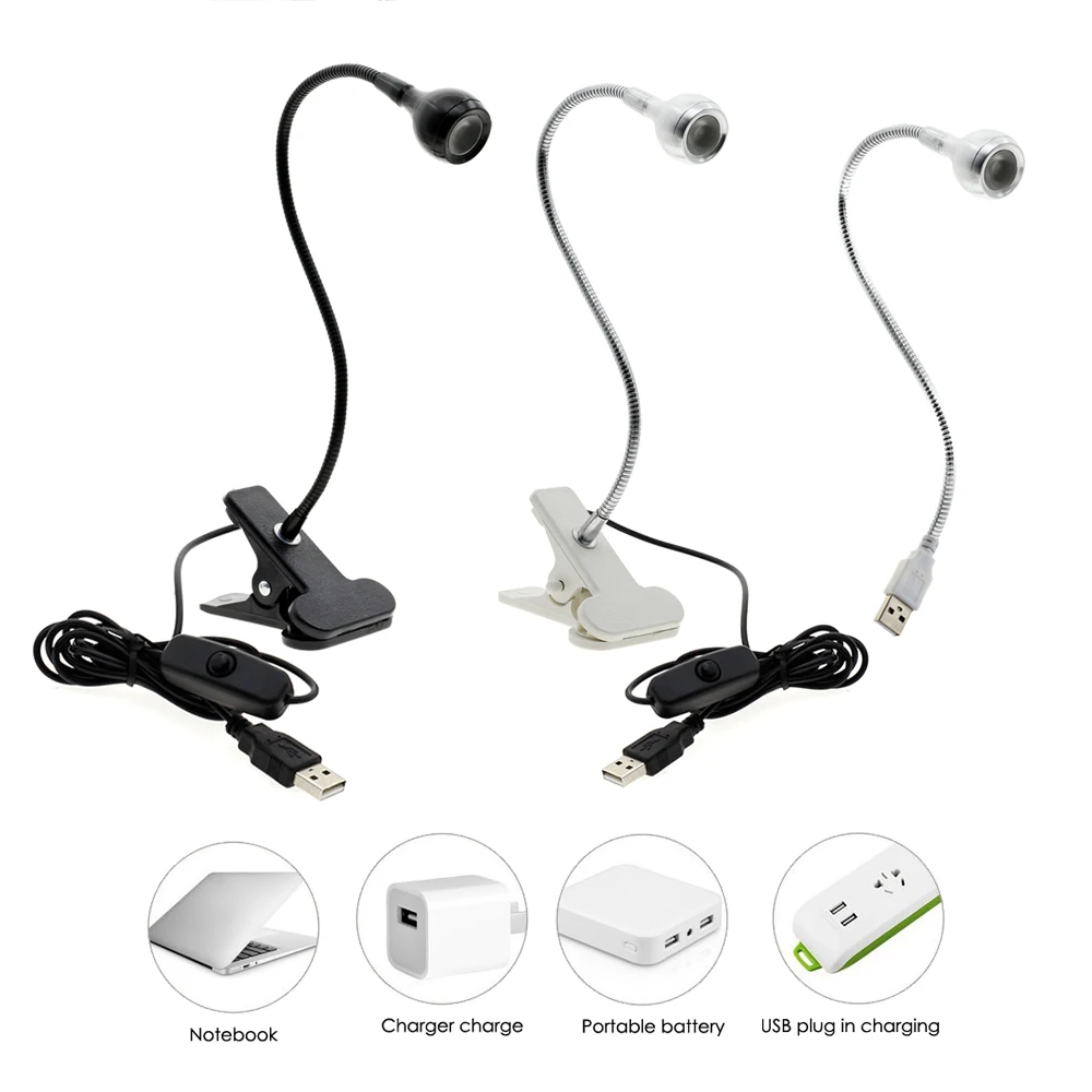 USB Power Clip Holder LED Book Light Desk Lamp 1W Flexible LED Reading Book Lamp Switch On/Off Table Lamp for Bedroom Study Room USB Power Clip Holder LED Book Light Desk Lamp 1W Flexible LED Reading Book Lamp Switch On/Off Table Lamp for Bedroom Study Room