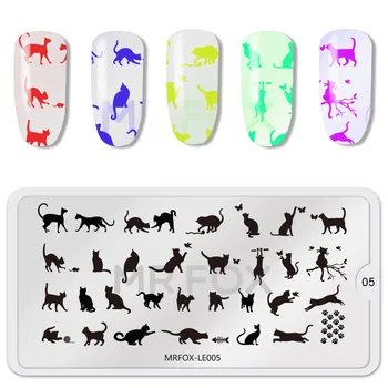 

MRFOX-LE Animal Pattern Nail Art Stamping Plates Stamping Nail Image Templates Manicure Nail Stamps 1Pcs 6.5*12.5CM