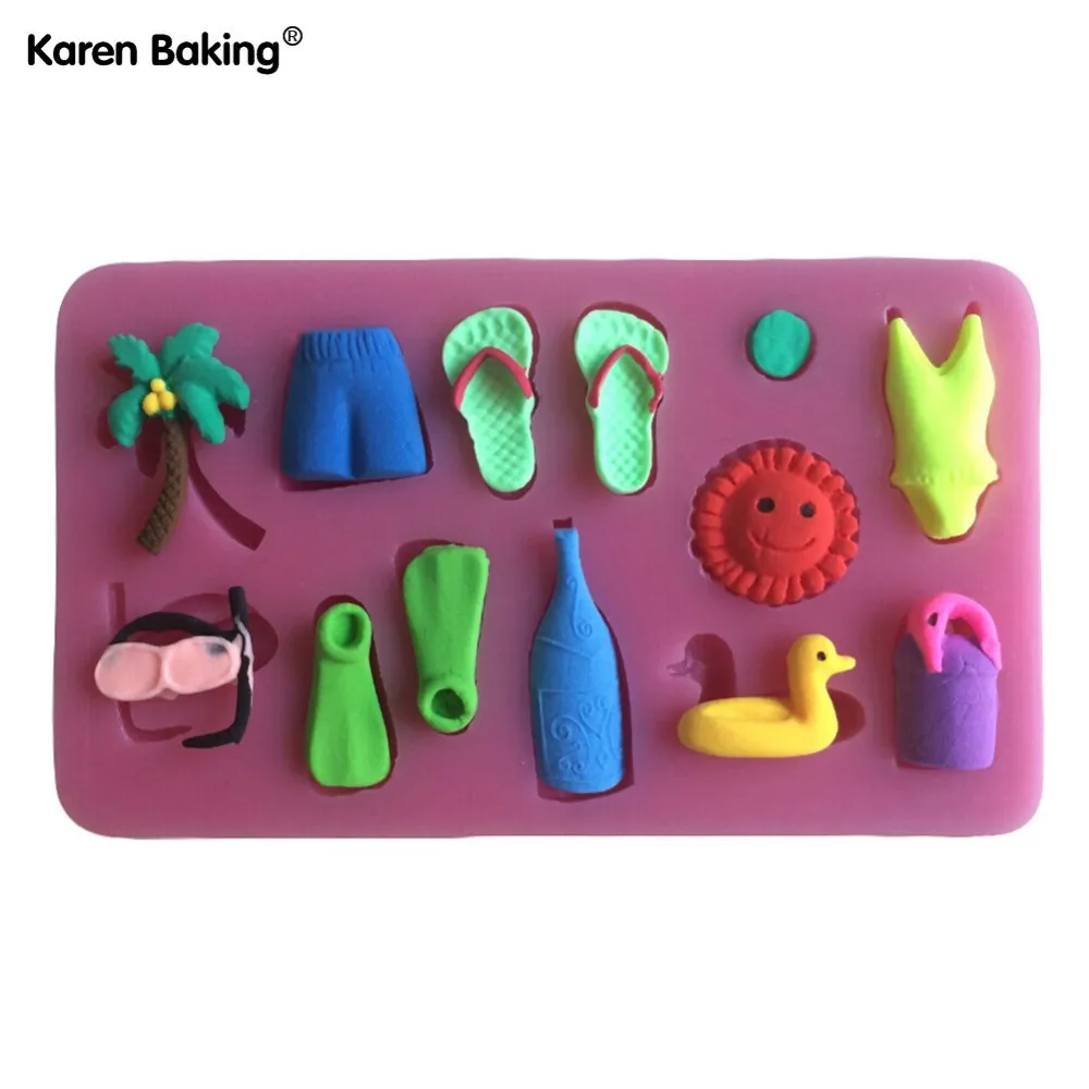 Beach Shaped 3D Silicone Cake Fondant Mold, Cake Decoration Tools, Soap