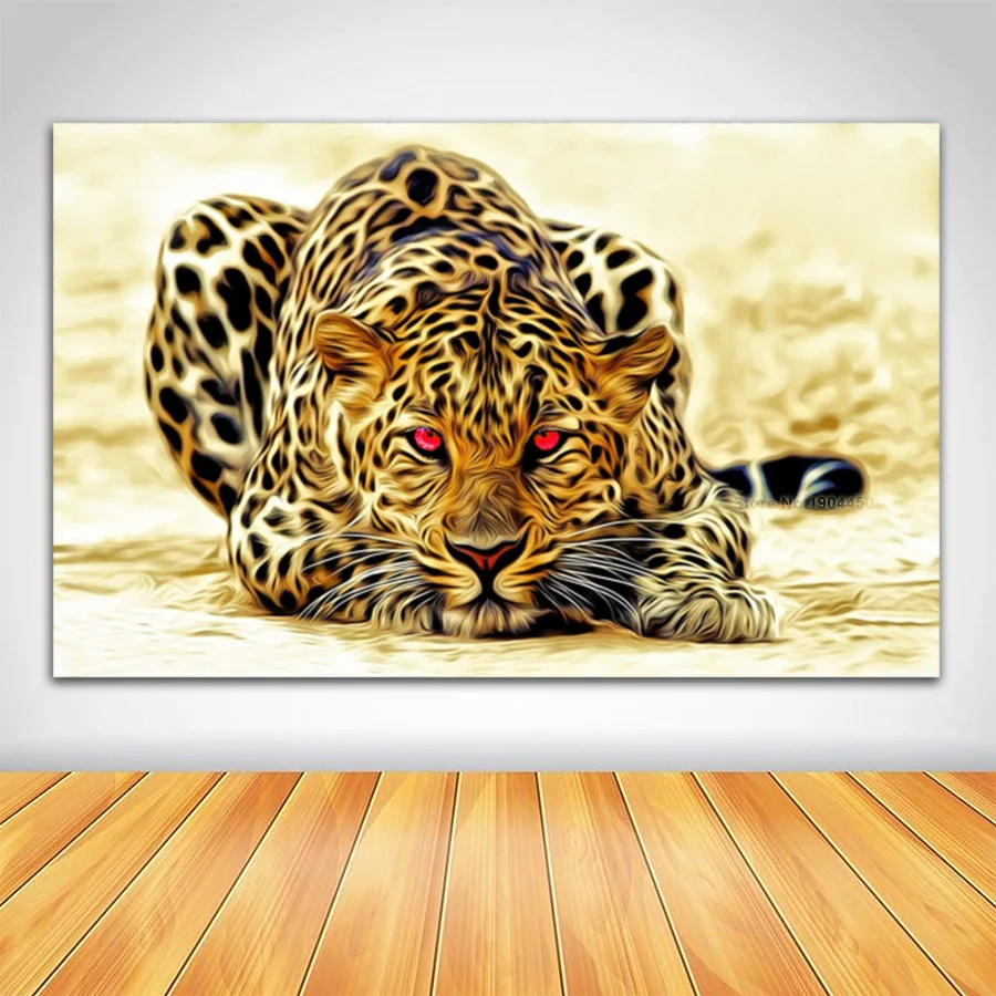 No Frame Canvas Wall Art Big Cat Leopard Animal Painting Modular no-frame-canvas-wall-art-big-cat-leopard-animal-painting-modular