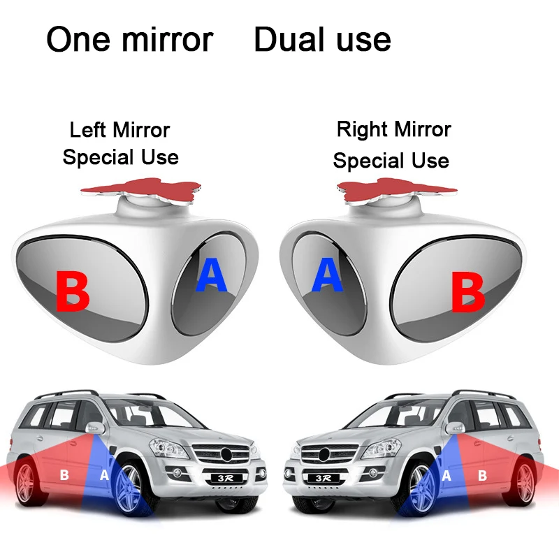 Регулируемое выпуклое зеркало заднего вида с поворотом на 360 градусов, Автомобильное Зеркало для слепого пятна, широкоугольное зеркало, переднее колесо, автомобильное вспомогательное зеркало