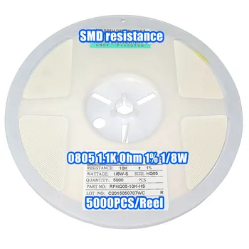 

1 Reel 0805 1.1k 1.1K Ohm 1% 1/8W SMD Resistance 5000PCS/Reel