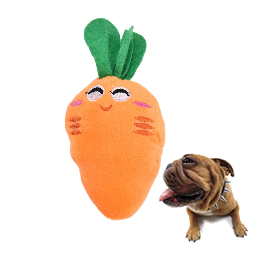 2017 1Pcs New Dog Pet Puppy Carrot Chew Squeaker Lint Sound Toys Pet Supplies Wholesale Pet Toys Gifts