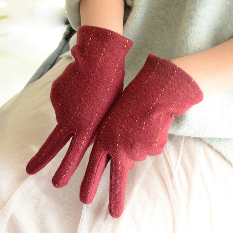 Elegantes Guantes De Pantalla Táctil De Lana De Cachemira En Elegantes Guantes De Pantalla Táctil De Lana De Cachemira En