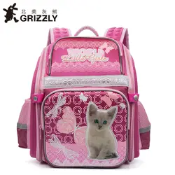 Новинка 2019, школьные сумки для девочек, милый мультяшный Кот, собака, детский школьный рюкзак, ортопедический ночной светоотражающий