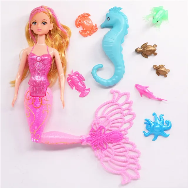 9pcs Princess Mermaid Doll Toy 38cm Plastic Little Mermaids Ariel Dolls