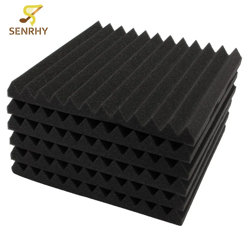 

SENRHY 6Pcs Acoustic Foam Wedge Tiles Studio Sound Proofing Room Treatment Absorption Waterproof 30*30*3cm Favorable Hot Sale