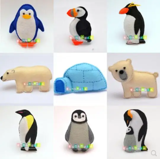 

Arctic Animal Creative Cartoon Doll Polar Bear Penguin Felt kit Non-woven cloth Craft DIY Sewing set Felt Handwork Material DIY