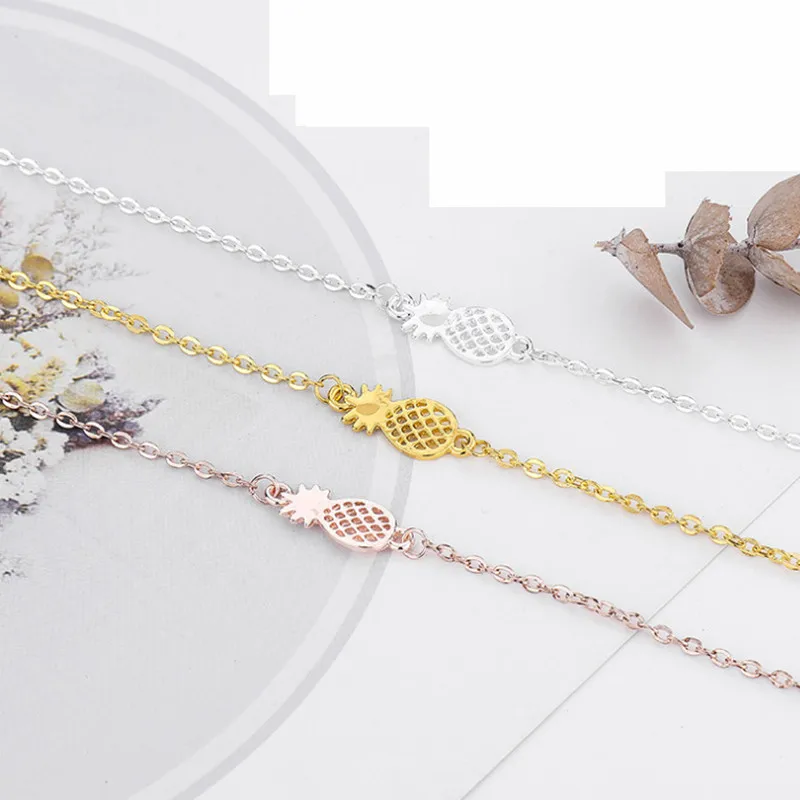 

Pineapple Bracelet Women's Gift Jewelry Bracelet Fashion Lady Fruit Shape Bracelet Personality Openwork Pineapple Chain Bracelet