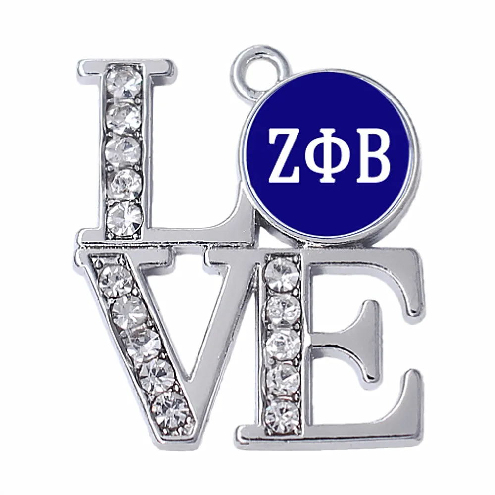 Двойной нос металлическая инкрустация zeta Phi Beta Очаровательная наклейка Sorority brothency подвеска «сделай сам» для греческого общества браслет, серьги, ожерелье - Окраска металла: Платиновое покрытие