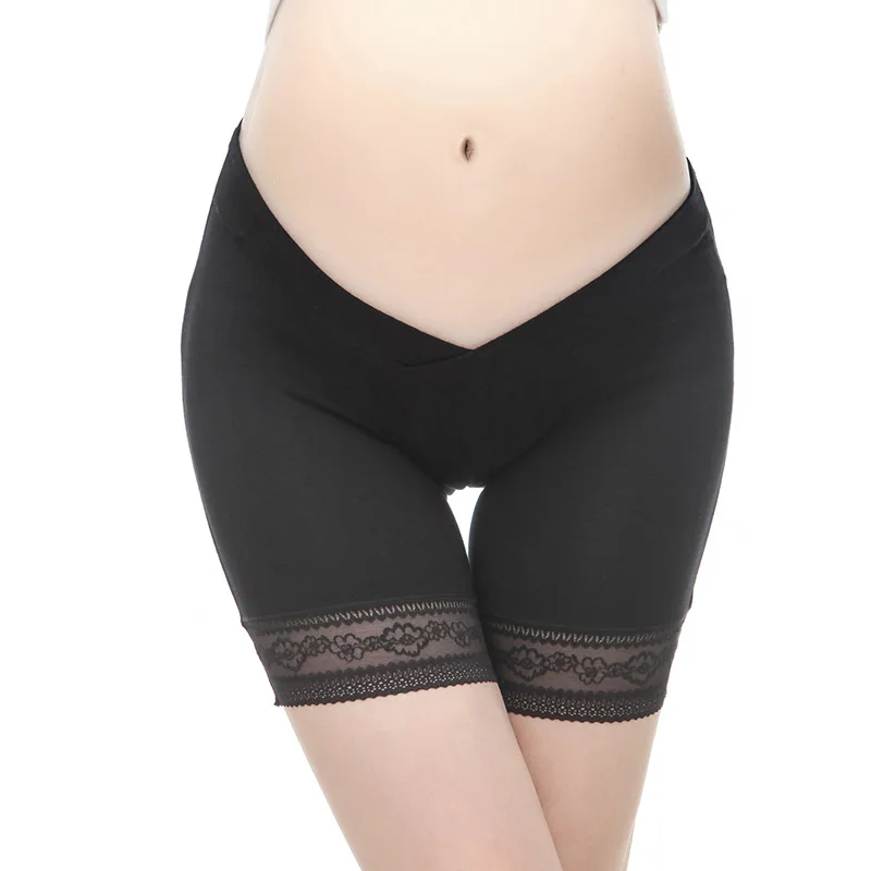 

new modal pregnant women low waist leggings maternity summer thin Underwear stretch modal floral lace shorts breathable capris