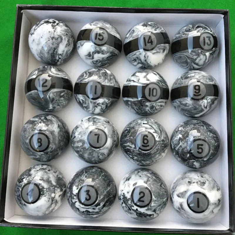 New Water ripple design 57.2mm Billiards balls High quality Resin and Maple 2 1/4" Pool complete set balls Billiards accessories