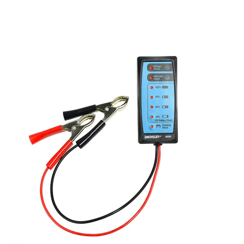 

TLXC 12V Mini Car Battery Tester Automotive Battery Detector Elecric Alternator Cranking Check with 6-LED Display Auto Test Tool