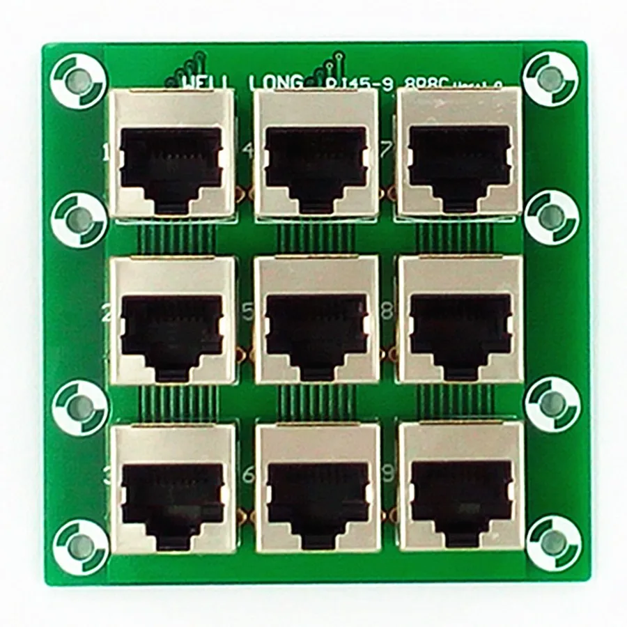 RJ45 8P8C Jack 9-Way Buss коммутационная плата, клеммный блок, разъем