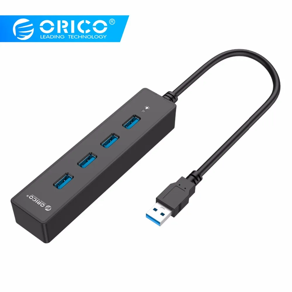 ORICO USB HUB Portable 4 USB3.0 5Gbps Splitter with 30cm Cable for Apple Macbook Air Laptop PC Tablet ORICO USB HUB Portable 4 USB3.0 5Gbps Splitter with 30cm Cable for Apple Macbook Air Laptop PC Tablet
