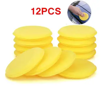 

12 Pieces Car Vehicle Wax Polish Foam Sponge Hand Soft Wax Yellow Sponge Pad/Buffer for Car Detailing Care Wash Clean Tool