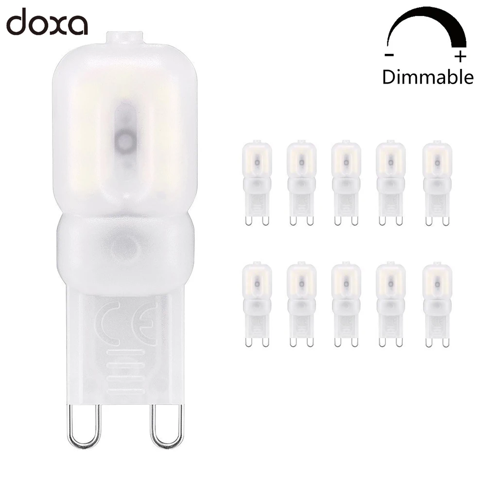 

10 Pack G9 LED Bulb Dimmable 220V 110V LED G9 Base Lamp 3W 14LED 2835SMD Frosted Lens Light Lamps Replace 25W Halogen light bulb