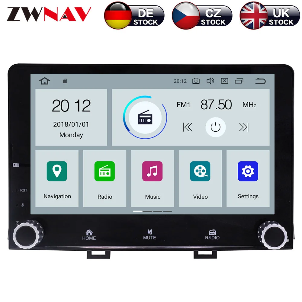 

ZWNAV Android 9.0 4+32GB Car N DVD Player FOR KIA RIO 2017 2018 Radio Ibiza GPS map Navigation with Mirroring link RDS
