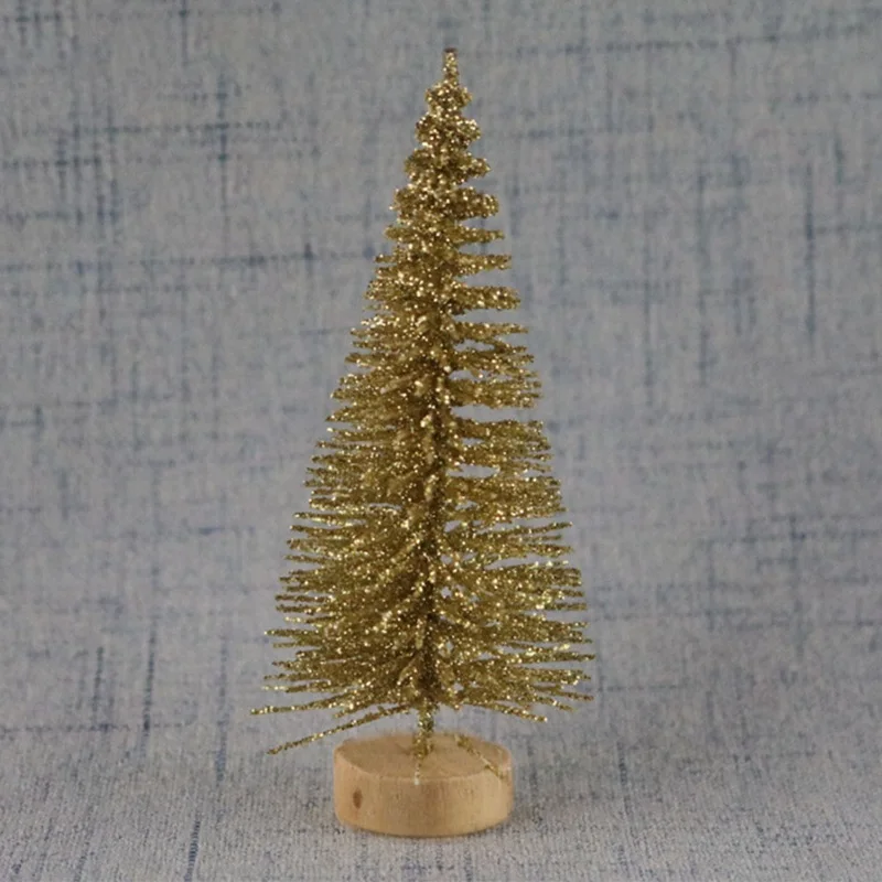 2 шт., DIY, Рождественская елка, 4 цвета, маленькая сосновая елка, мини-деревья, размещенные на рабочем столе, домашний декор, Рождественское украшение, детские подарки
