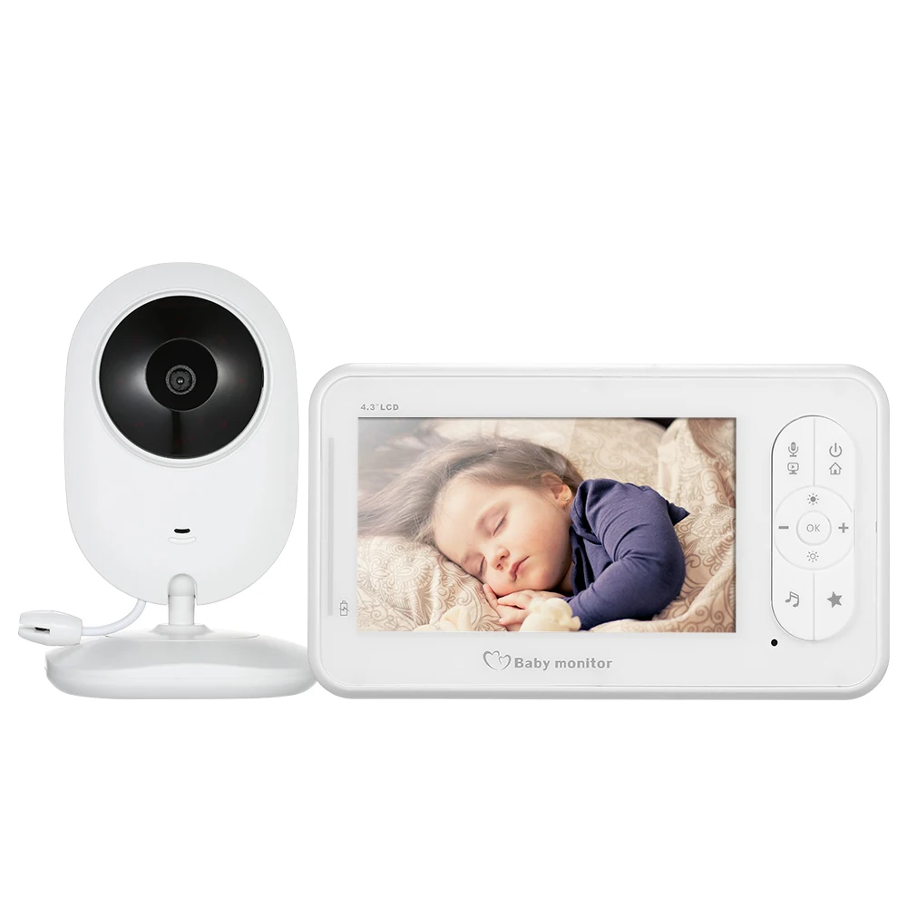 

Wireless Video Baby Monitor 4.3 inch 2.4GHz Color Security Camera 2 Way Talk Night Vision Temperature Monitoring 4 Lullabies