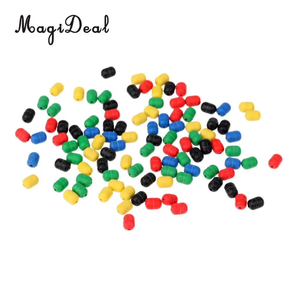 MagiDeal 100pcs Sea Fishing Beads Rig Lure Making Beads Shock Buffer Beads Cylinder for deep drop rigs rigging trolling lures
