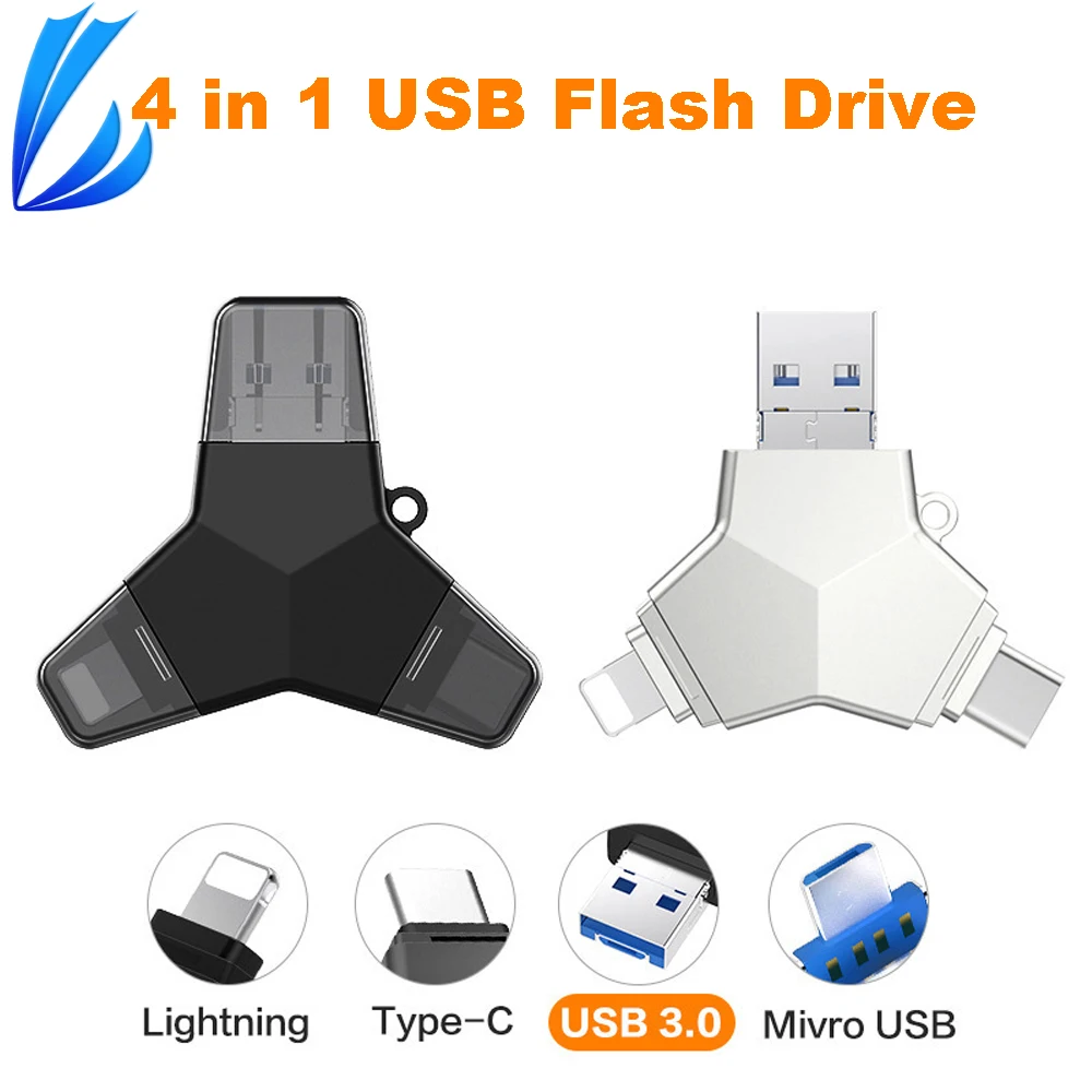 

LL TRADER 64GB Flash Drive USB 3.0 Type-C Pen drive 128GB For iPhone Android PC OTG USB Key Flash Pen Disk Stick iOS Memory 32GB
