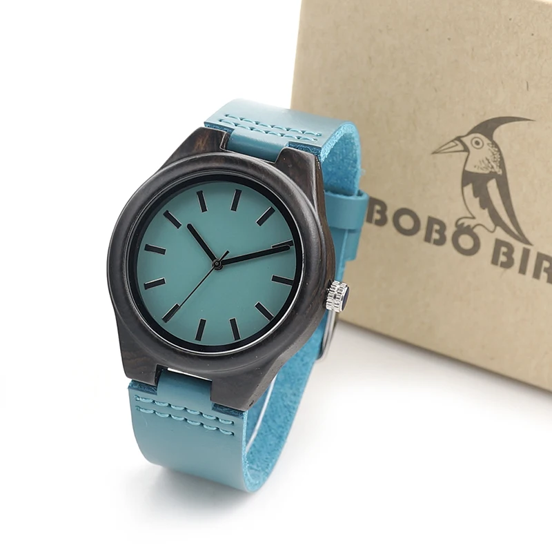 BOBO BIRD V-L14 Mens Watch Japan Quartz Movement 2035 Wooden Watches With Genuine Cowhide Leather Strap