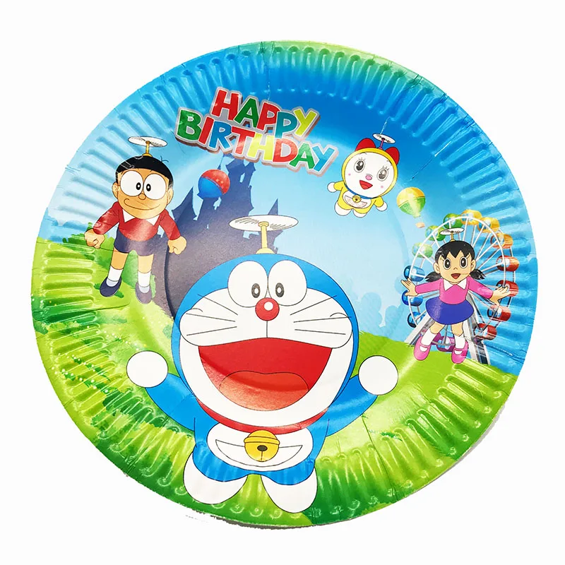 10 шт./упак. Doraemon тема одноразовые тарелки Doraemon тема День Рождения украшения одноразовые вечерние посуда