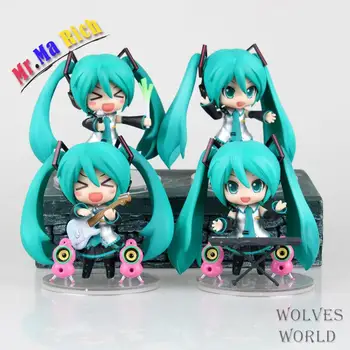 

Anime Figure 10 Cm 4 Pcs/set Hatsune Miku Playing Guitar Piano Pvc Action Figure Collectible Toys Dolls