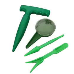 Зеленый около 130 г OPP упаковка инструменты для садоводства сеяльное устройство для рассады перфоратор сеялка резка 4 комплекта