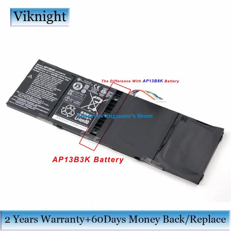 Оригинальный аккумулятор для ноутбука Acer Aspire 15 в 3460 мА/ч AP13B3K KT00403015 V5 572P R7 573 ES1 512