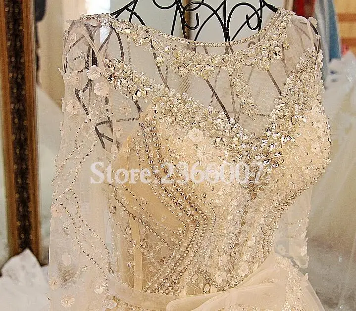 YiWuMenSa Vestido De Noiva сексуальное кружевное свадебное платье трапециевидной формы es настоящая фотография Свадебное платье с длинными рукавами кружевное свадебное платье - Цвет: Бежевый