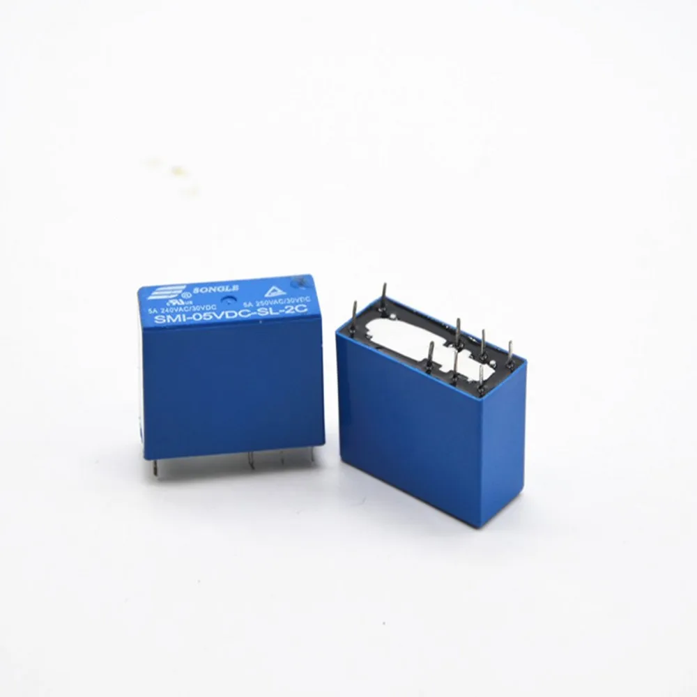 10PCS SMI-05VDC-SL-2C SMI-12VDC-SL-2C SMI-24VDC-SL-2C 8pin 5A 250VAC/30VDC 05 12 24 VDC Power Relay New Original