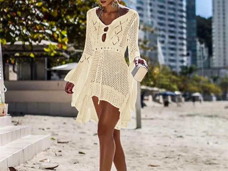 Women's Sexy Crochet Tunic Cover-Ups