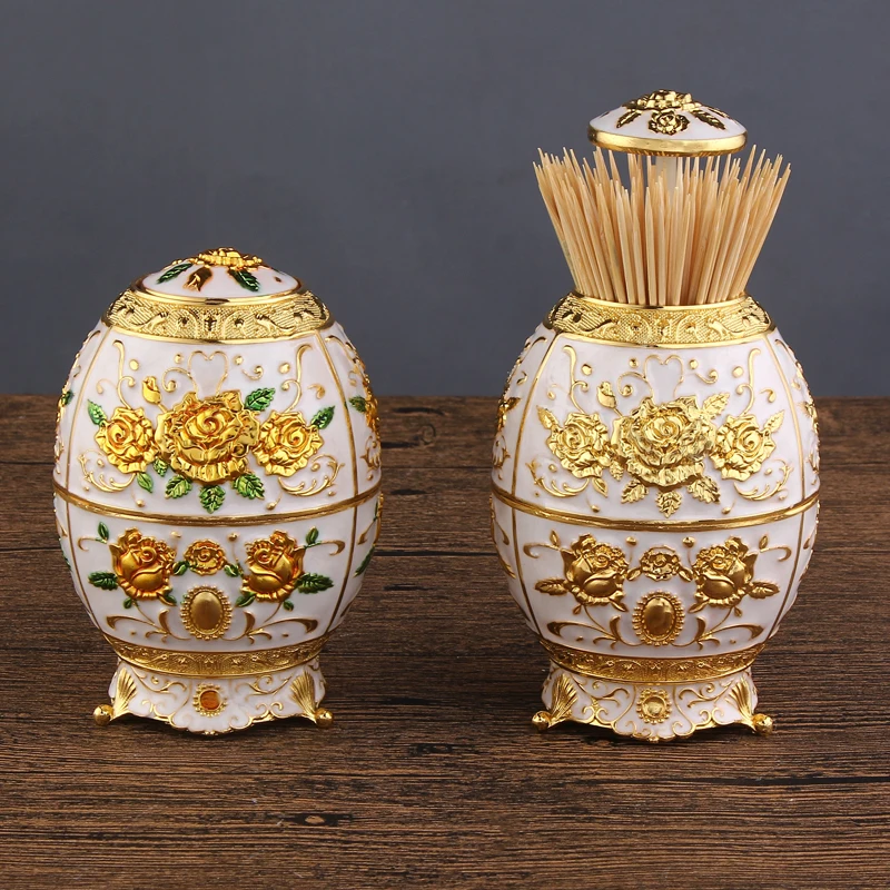 1 pc Fashion European style automatic toothpick box Fashion Metal