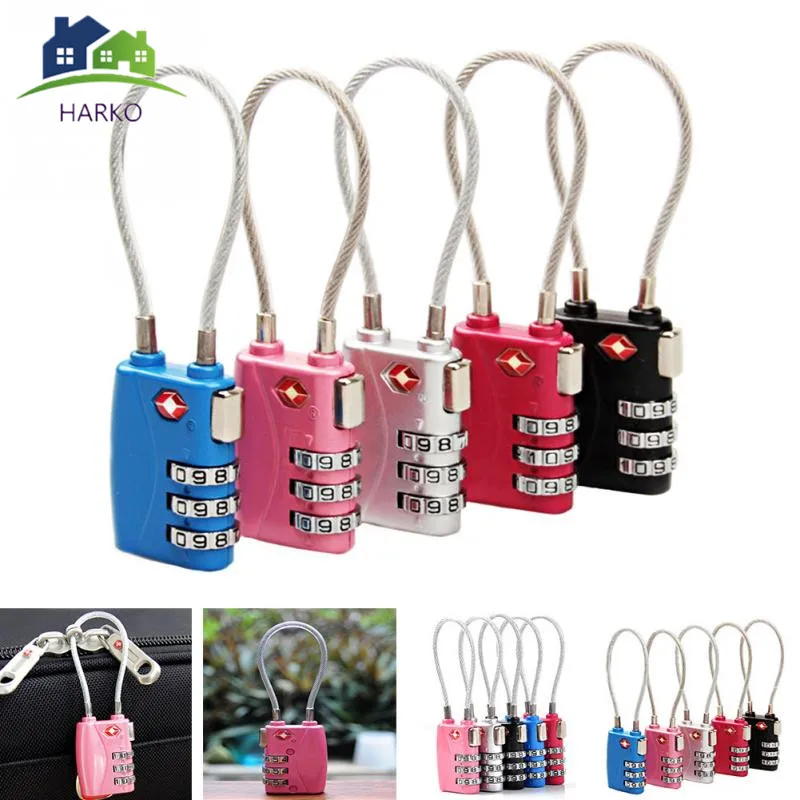 Newly Mini Coded Lock Security 3 digital Combination Travel Suitcase Luggage Bag Code Loop Lock Padlock