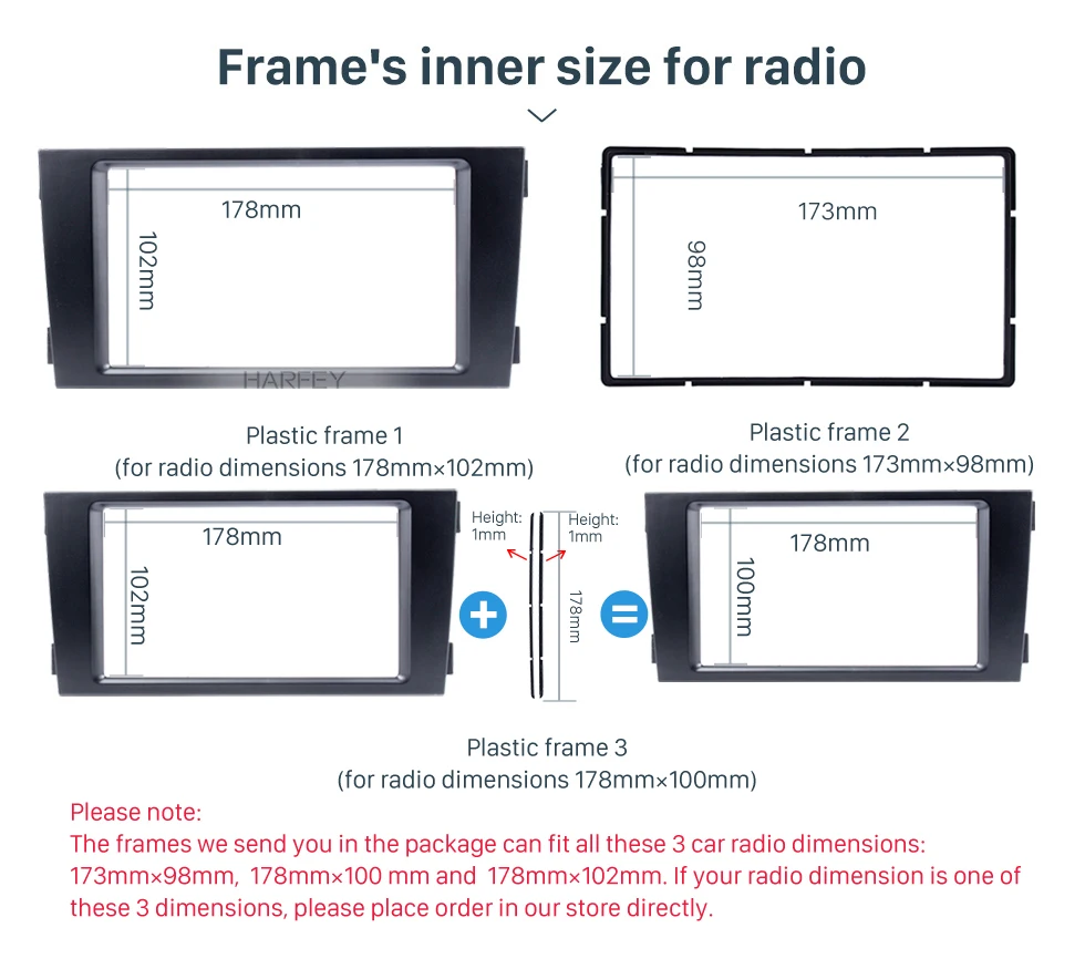 Harfey 2Din в черном автомобилей Радио Фризовая обрезки комплект для монтажа 2002-2006 Audi A6 адаптер DVD рамка для установки автомобильной панели комплект