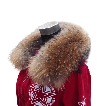

Winter Women Genuine Raccoon Fur Collar Muffler Real Fur Scarf Accessory Women's Real Fur Wrap Stole 48cm