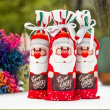 Новые рождественские украшения красный чехол для бутылки вина снеговик/Санта/Лось Клаус на год Рождество домашний ужин вечерние Декор