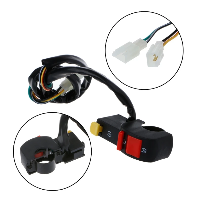 

Motorcycle Handlebar Electric Starter Stop ATV Flameout Switch 4 Wire Connection