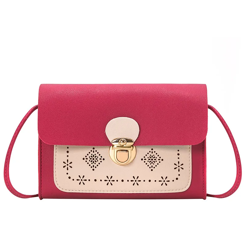 

Simple Flap Shoulder Bags Women Girls PU Leather Purse Color Mini Messenger Chest Bag Cross body Handbags 2019 bolsa feminina